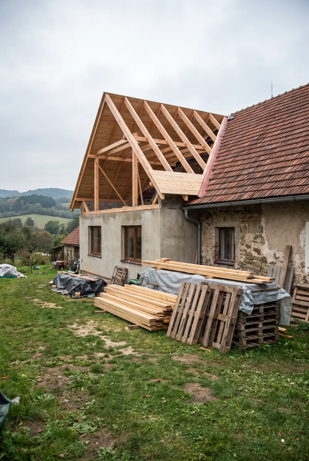 Rekonstrukce a přístavba střechy – Severní Morava